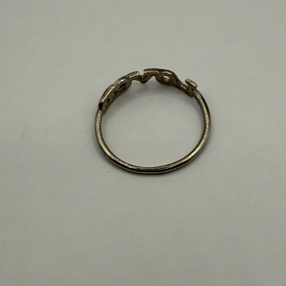 Dogeared Silver Love Script Ring - Picture 4 of 5